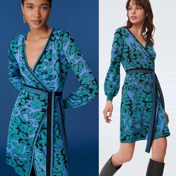 Diane Von Furstenberg Dresses & Skirts - Diane von Furstenberg Women's Betsy Knit Jacquard Wrap Dress S